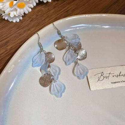 Fringed Drop Earring Hook Shell