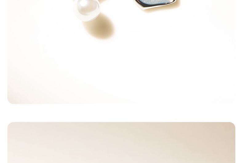 Faux Glitter Drop Earring Asymmetrical Pearl