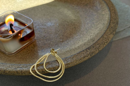 Sterling Silver Layered Hoop Earring 925