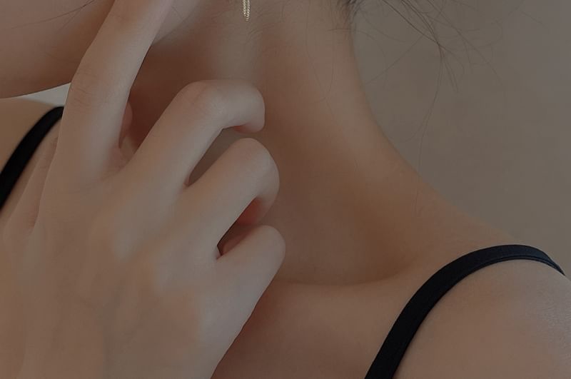 Set: Earring Chain + Silver Plain Sterling Ear Hoop Cuff 925