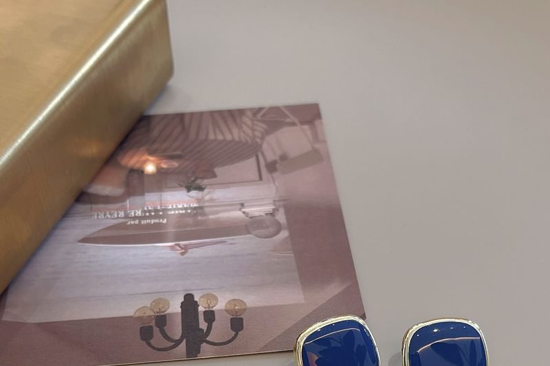 Silver Earring 925 Stud Sterling Square