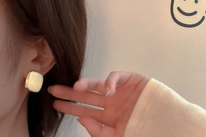 Silver Earring 925 Stud Sterling Square