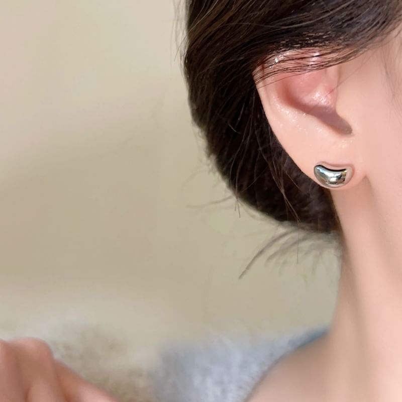 Bean Sterling 925 Stud Silver Earring