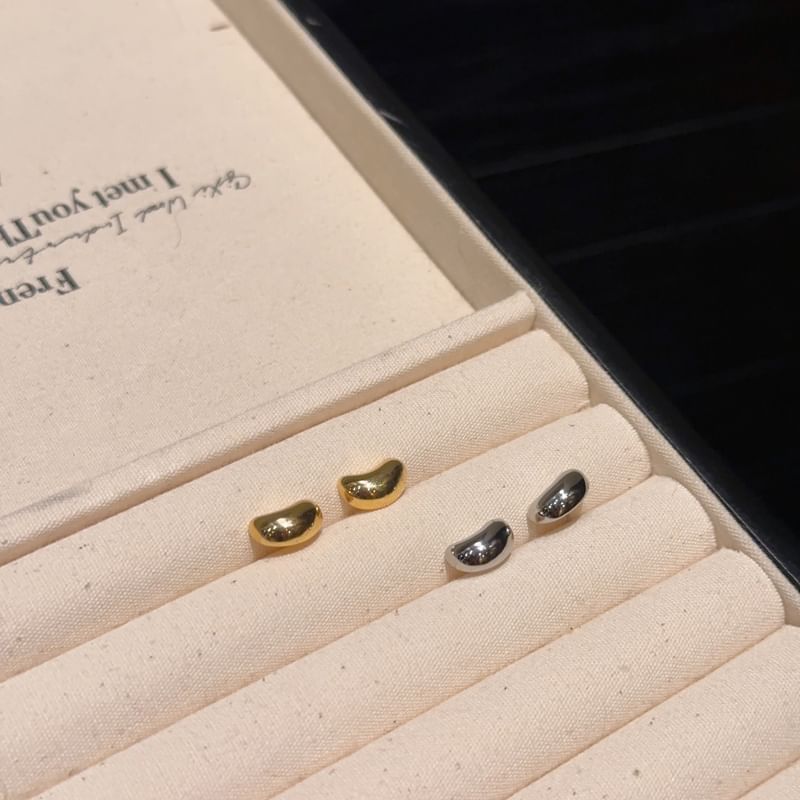 Bean Sterling 925 Stud Silver Earring