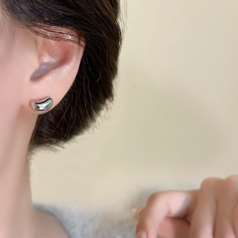 Bean Sterling 925 Stud Silver Earring