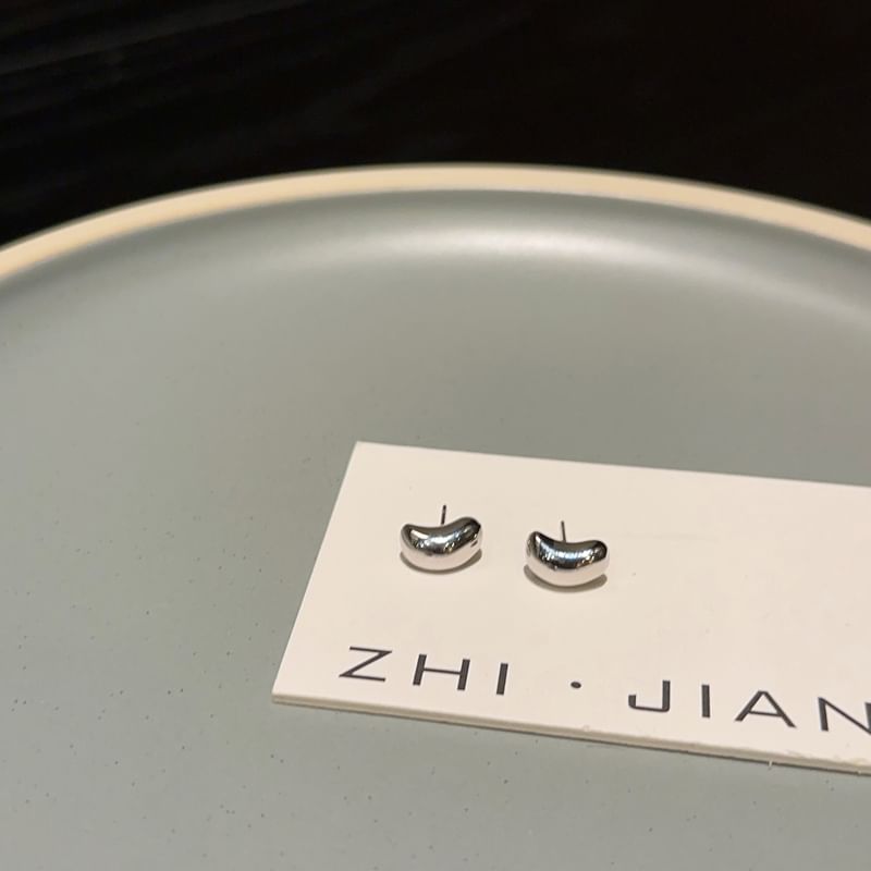 Bean Sterling 925 Stud Silver Earring