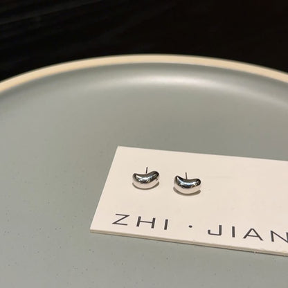 Bean Sterling 925 Stud Silver Earring