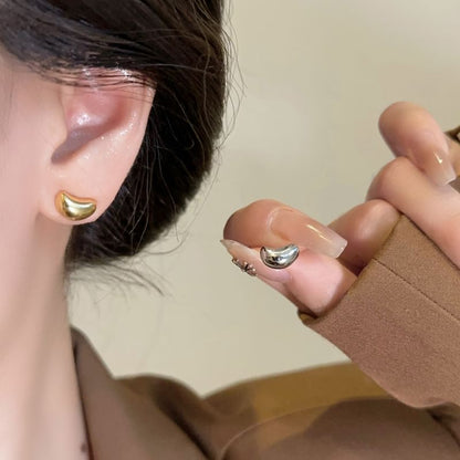 Bean Sterling 925 Stud Silver Earring