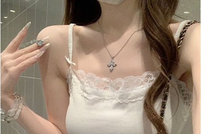 Spaghetti Strap Lace Trim Cami