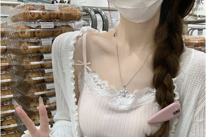 Spaghetti Strap Lace Trim Cami