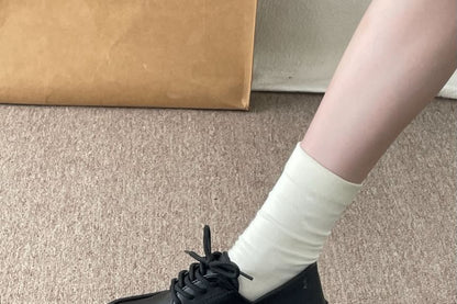 Lace-Up Platform Chunky Heel Derby Shoes