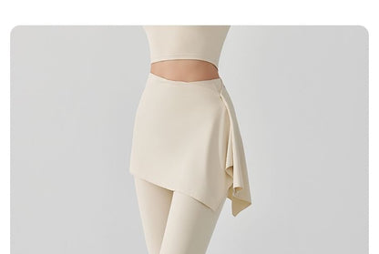 High Waist Flared Sweatpants With Wrap Skirt