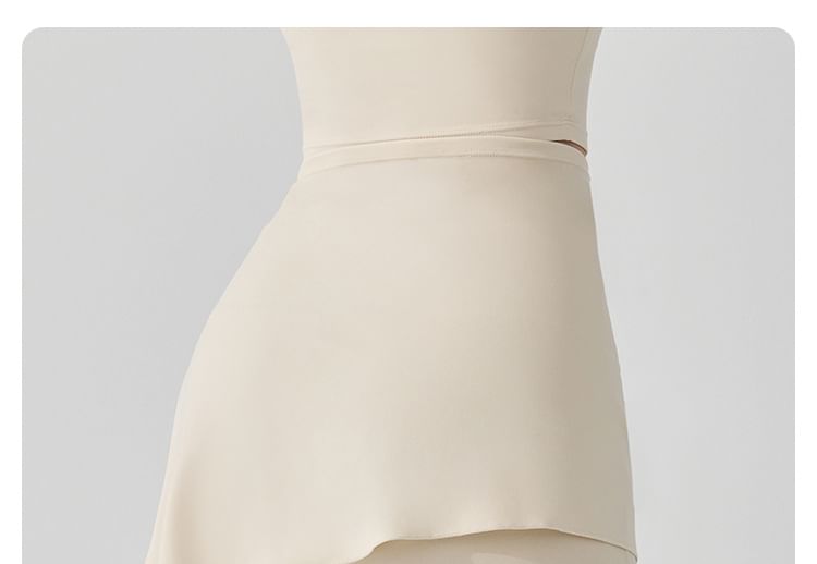 High Waist Flared Sweatpants With Wrap Skirt