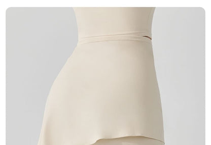 High Waist Flared Sweatpants With Wrap Skirt