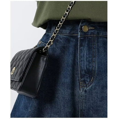 High Waist Wide Leg Denim Shorts
