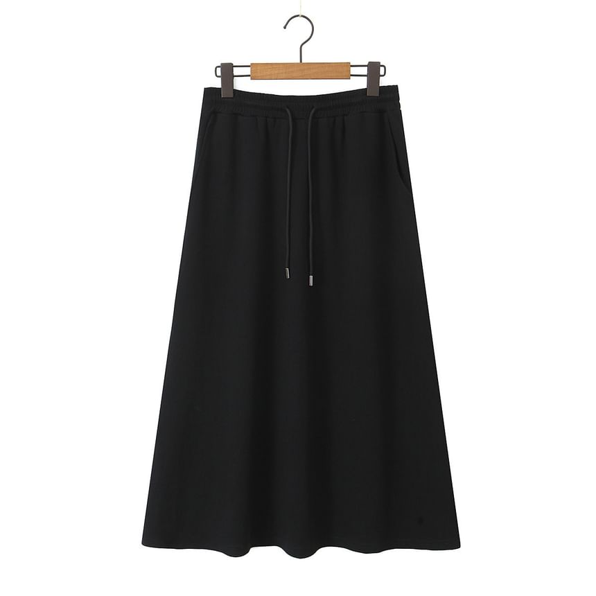 Half Zip Sailor Collar Top & Drawstring Waist Skirt