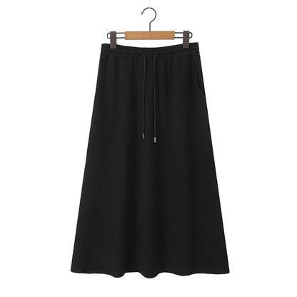 Half Zip Sailor Collar Top & Drawstring Waist Skirt