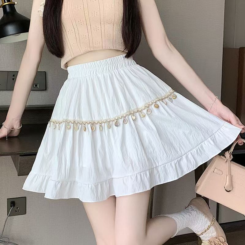 Tassel High Waist Mini A-Line Skirt