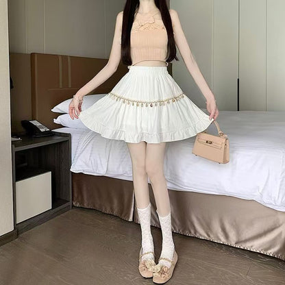 Tassel High Waist Mini A-Line Skirt
