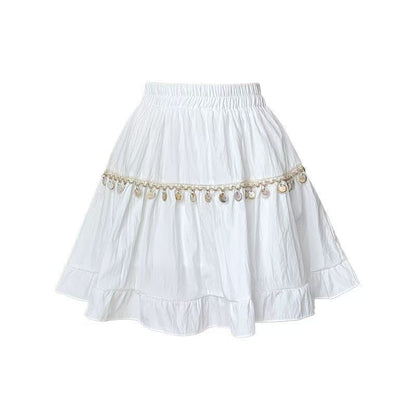 Tassel High Waist Mini A-Line Skirt
