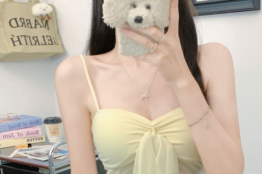 Plain Padded Sheer Halter Cropped Top