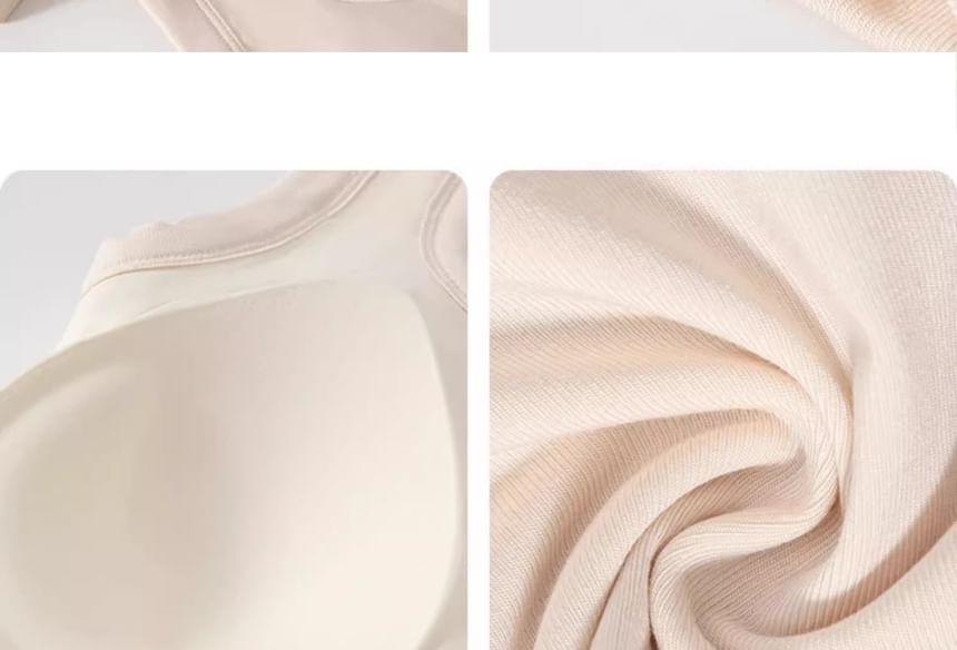 Plain Slim-Fit Square-Neck Tank