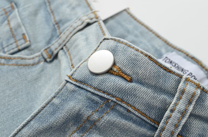High Waist Distressed Denim Shorts