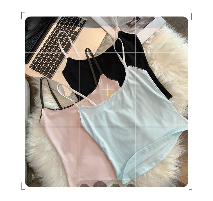 Slim Contrast-Trim Cami Top