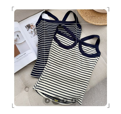Striped Slim-Fit Cami Top