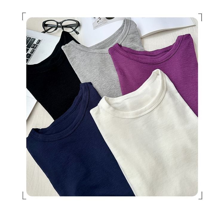 Slim Round-Neck Short-Sleeved Tee