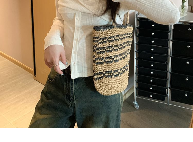 Twist Ribbed Scoop-Neck Button Long-Sleeved T-Shirt