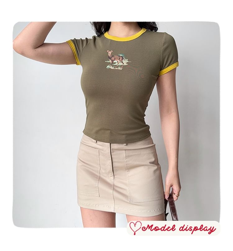 Solid High Rise Mini Pencil Skirt