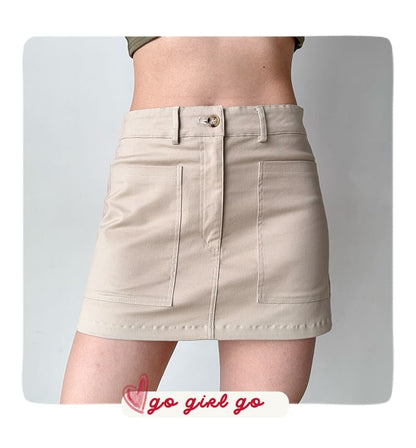Solid High Rise Mini Pencil Skirt