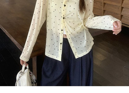 Round Neck Dotted Cardigan