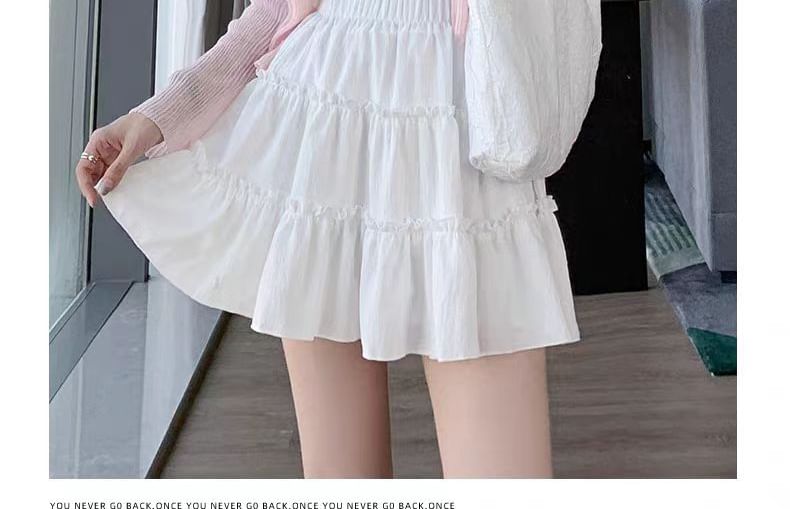 Balletcore Elastic Waist Tiered Frill Mini A-Line Skirt
