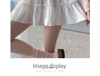 Balletcore Elastic Waist Tiered Frill Mini A-Line Skirt