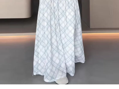 Plaid Maxi A-Line Skirt