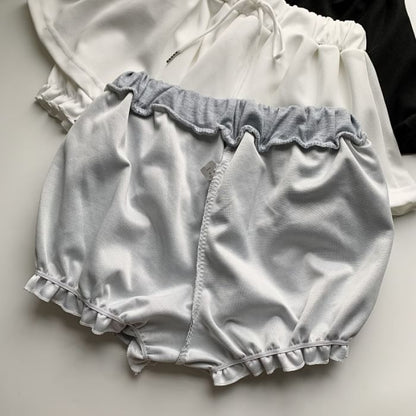 Drawstring Waist Ruffle Skort