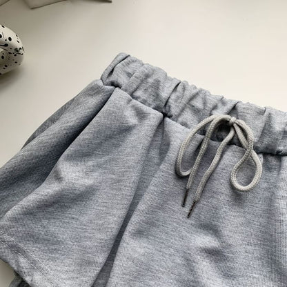 Drawstring Waist Ruffle Skort