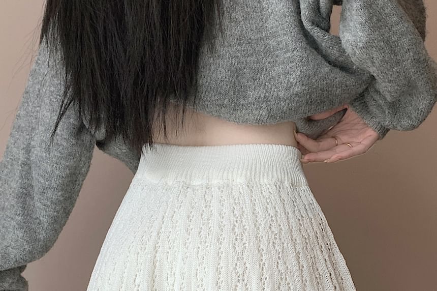 Mini A-Line Knit Skirt