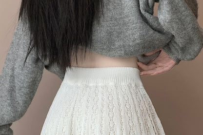 Mini A-Line Knit Skirt