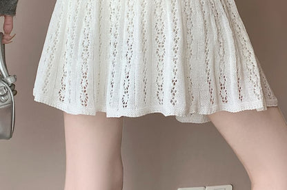 Mini A-Line Knit Skirt