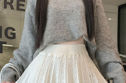 Mini A-Line Knit Skirt