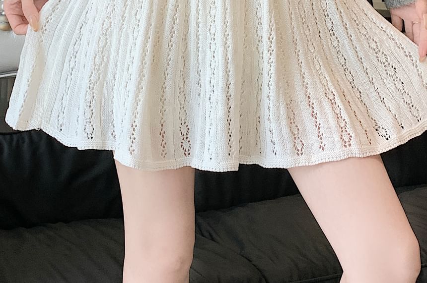 Mini A-Line Knit Skirt