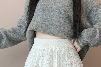 Mini A-Line Knit Skirt