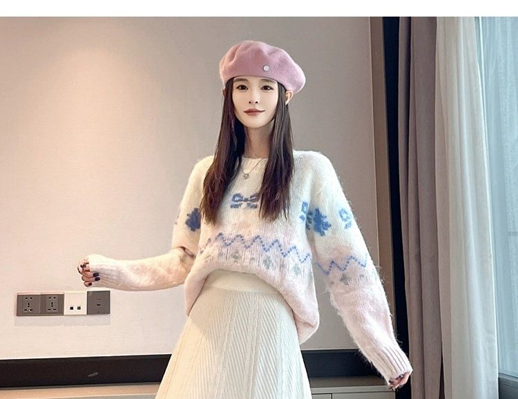 Tassel Trim Midi Knit Skirt