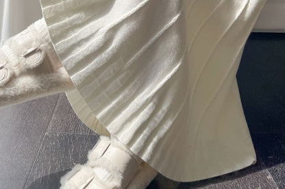 Plain Knit A-Line Midi Skirt