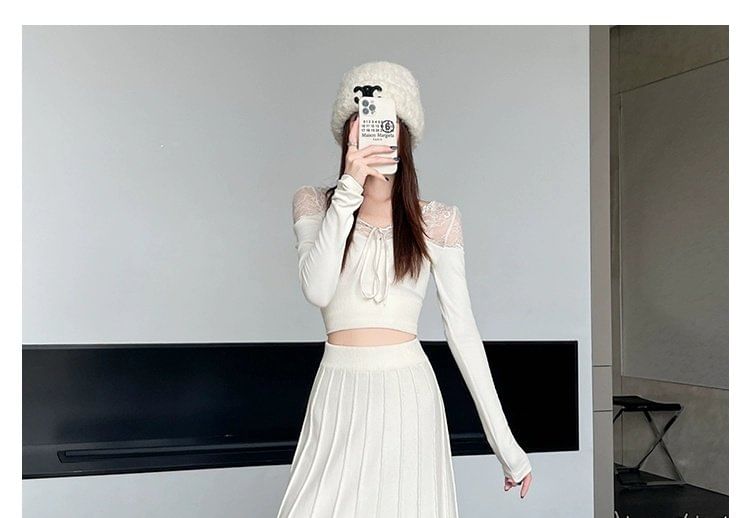 Plain Knit A-Line Midi Skirt
