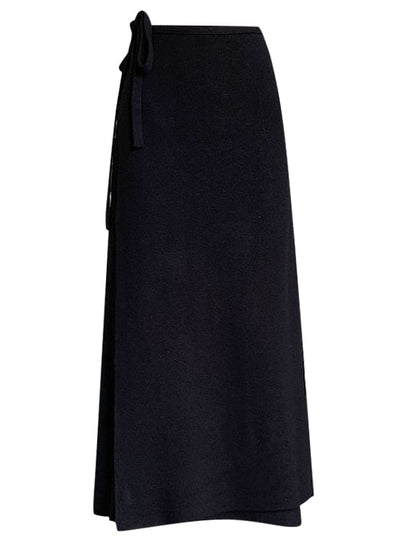 Tie-Side Slit High Rise Midi Knit Skirt