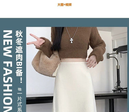 Tie-Side Slit High Rise Midi Knit Skirt